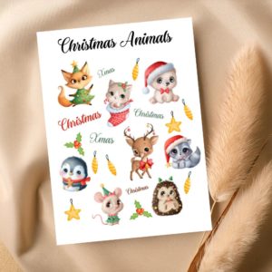 stickers animali natalizi