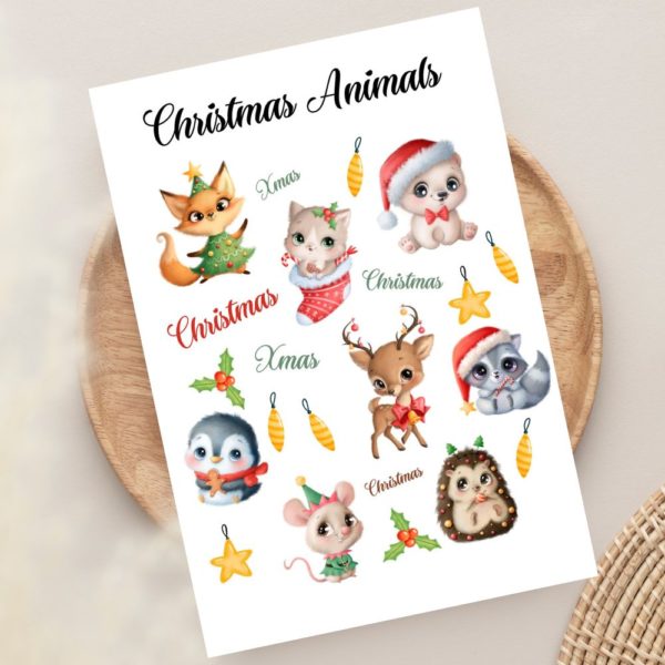 stickers animali natalizi da stampare