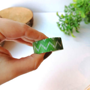 washi tape verde e bianco