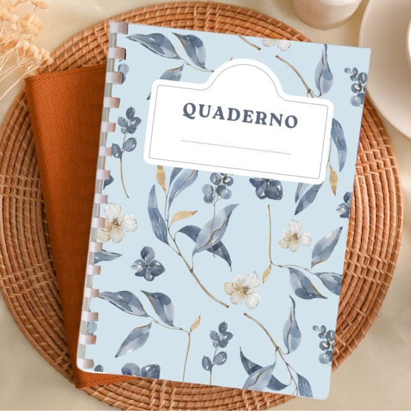 blue flowers notebook