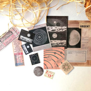 set ephemera per scrapbooking vintage galaxy