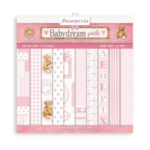 blocco di carte babydream pink backgrounds stamperia