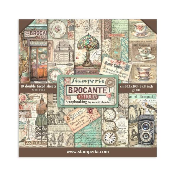 blocco di carte brocante antiques stamperia