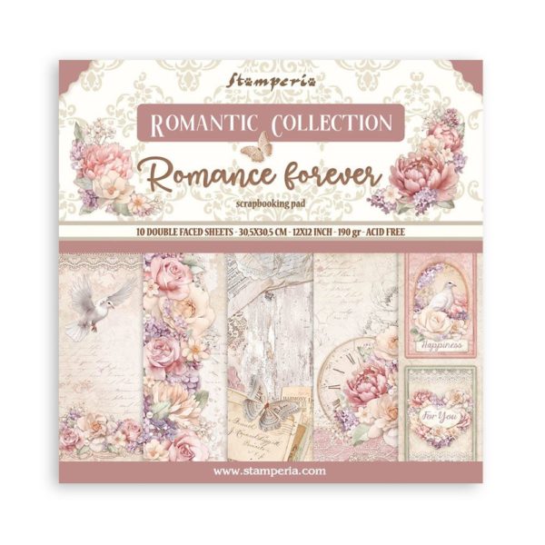 Blocco di carte scrap Romance Forever Stamperia