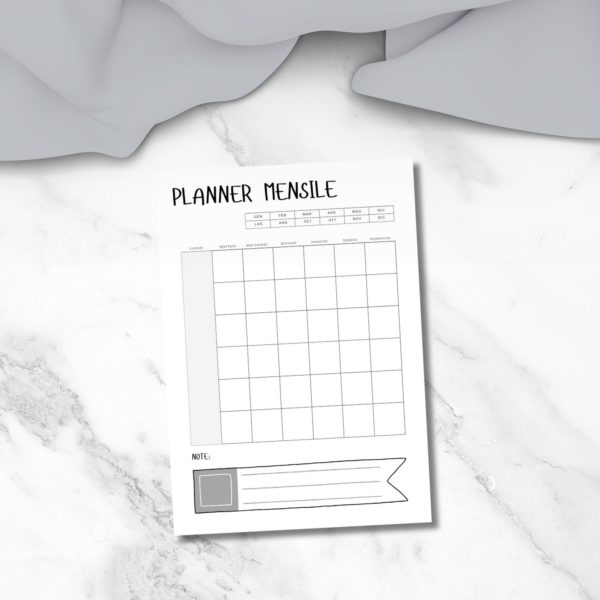 planner mensile da stampare