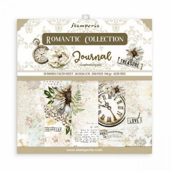 Blocco di carte scrap Romantic Journal Stamperia